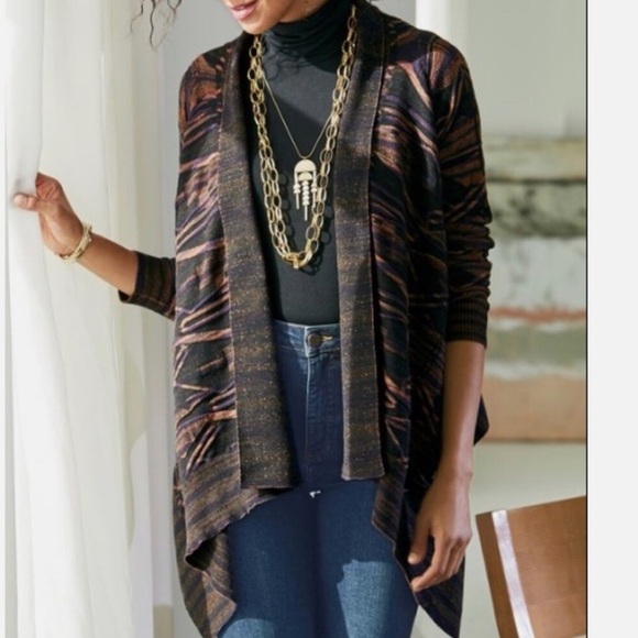 Soft Surroundings Open Waterfall Cardigan Size Medium - Picture 1 of 7